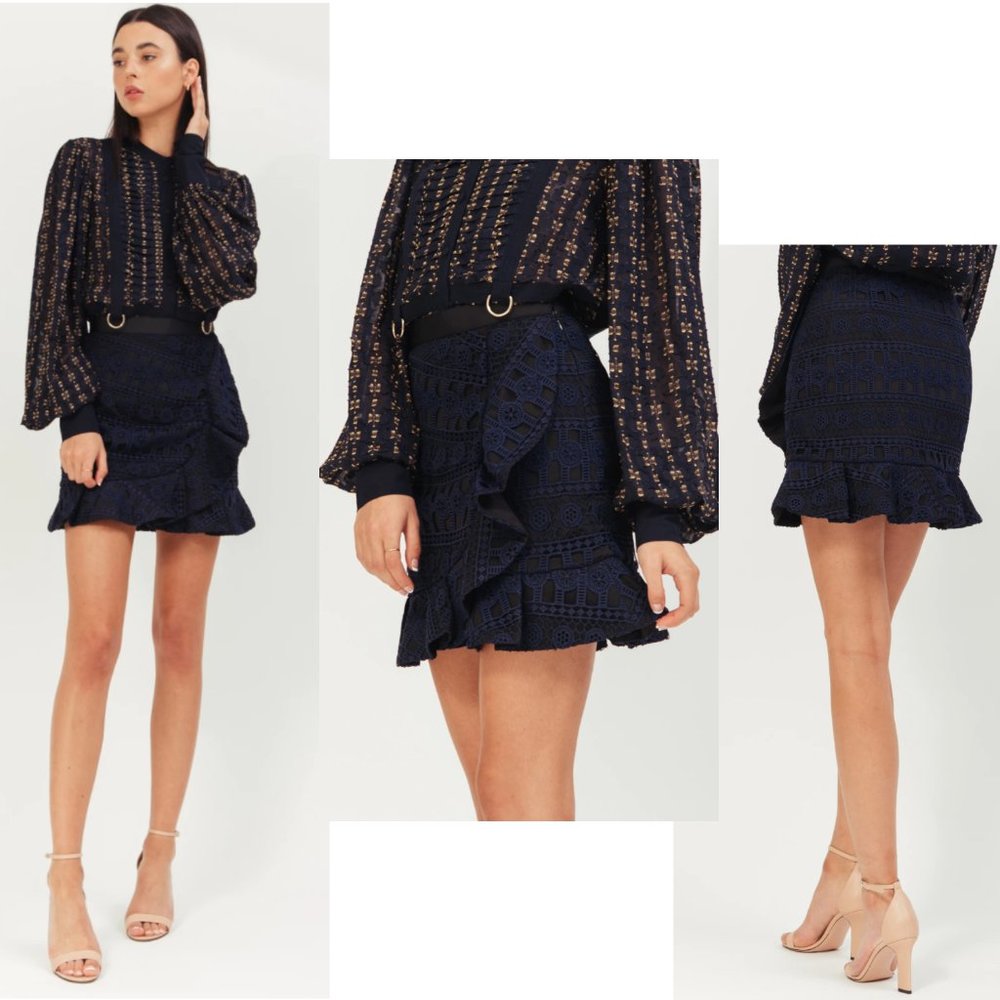 Self-Portrait Lace Skirt Size 8 NWT